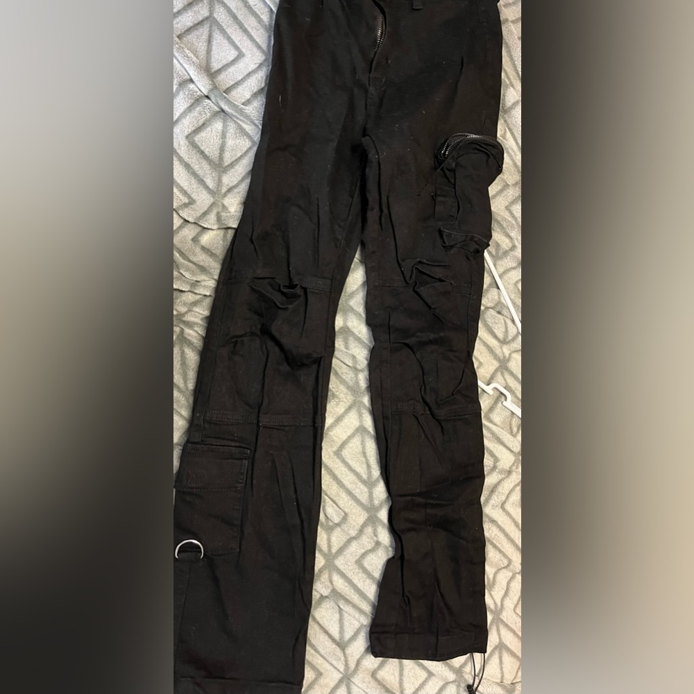 Canvas Black Cargo Pants